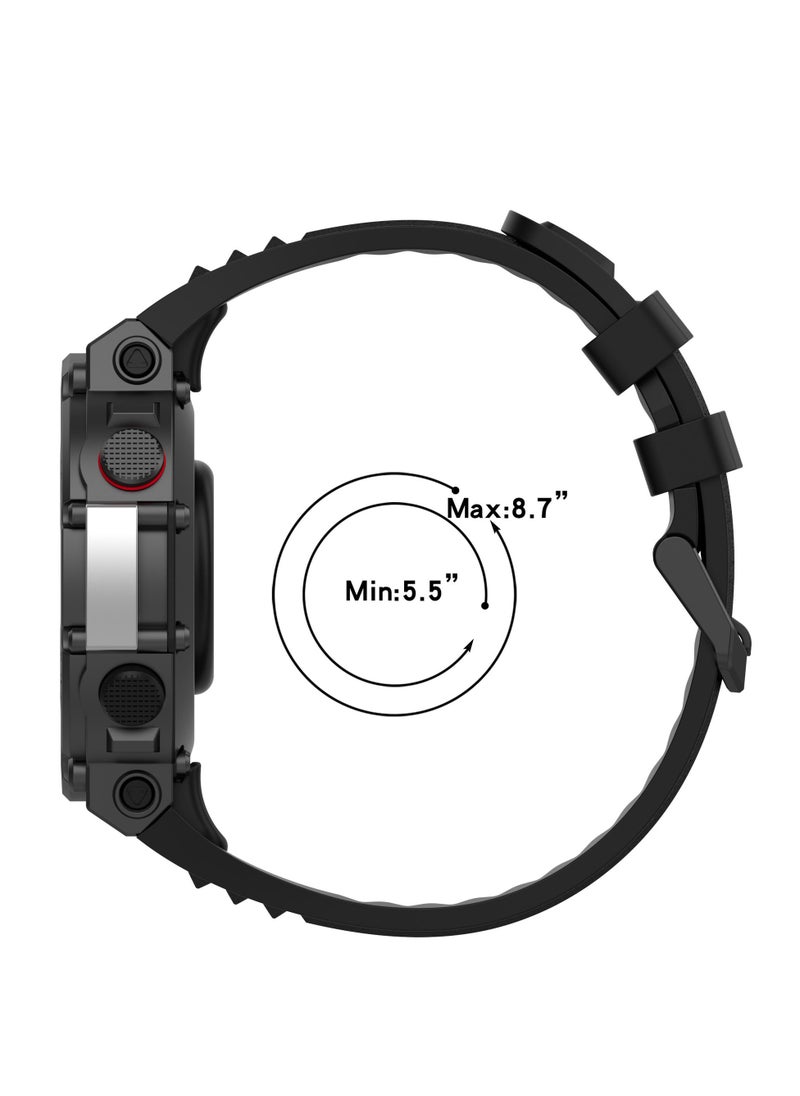 1pcs Compatible with Amazfit T-Rex 2 Smartwatch, Adjustable Sport Soft Silicone Replacement Strap for Amazfit T-Rex 2 (No Host)