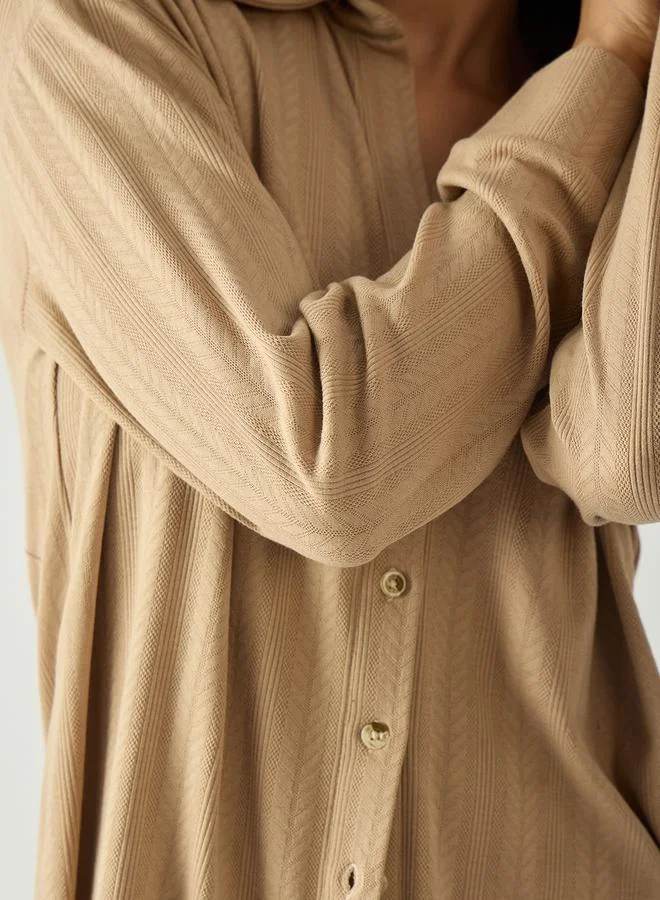 Femmella  Women Textured Jersey Shirt and Pants Lounge Set for Women | Best Price UAE