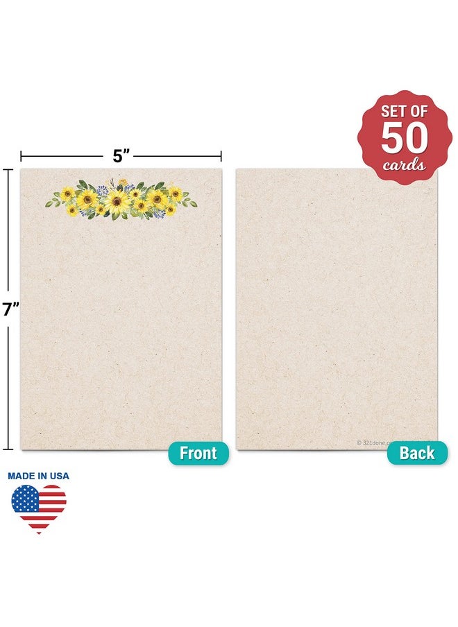 Blank Sunflower Note Cards Kraft (50) 5X7 Cards With Cute Yellow Sun Flowers Center Premium Cardstock Make Your Own Greeting Cards Invitations Stationery No Envelopes Made In Usa - pzsku/Z0B61293BB4E8965A60E6Z/45/_/1724477214/99590337-2b7c-4a2f-bb97-22059dc13a86