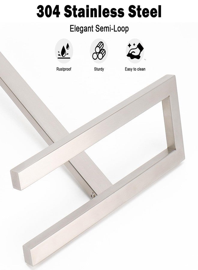 Livabber Standing Hand Towel Holder, 304 Stainless Steel Hand Towel Rack Stand with Heavy Marble Base, Bath Accessories, Towel Ring for Bathroom Kitchen Countertop, 14 Inch (Brushed Nickel) - Image 3