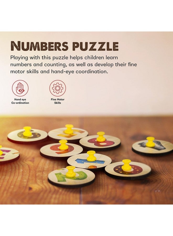 بيبي لوحة أحجية العد من BAYBEE، ألعاب تعليمية مبكرة لمرحلة ما قبل المدرسة، ألعاب تعليمية للرياضيات للأطفال الصغار، مقبض أحجية خشبي مُثبت للأطفال من عمر سنتين فما فوق، للأولاد والبنات (عد الأعداد من 0 إلى 9) - Image 5