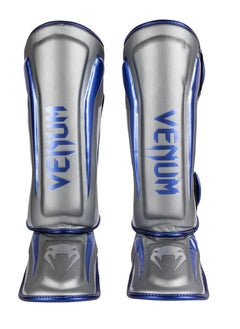 Elite Standup Shinguards Gray/Metalic Blue/Silver