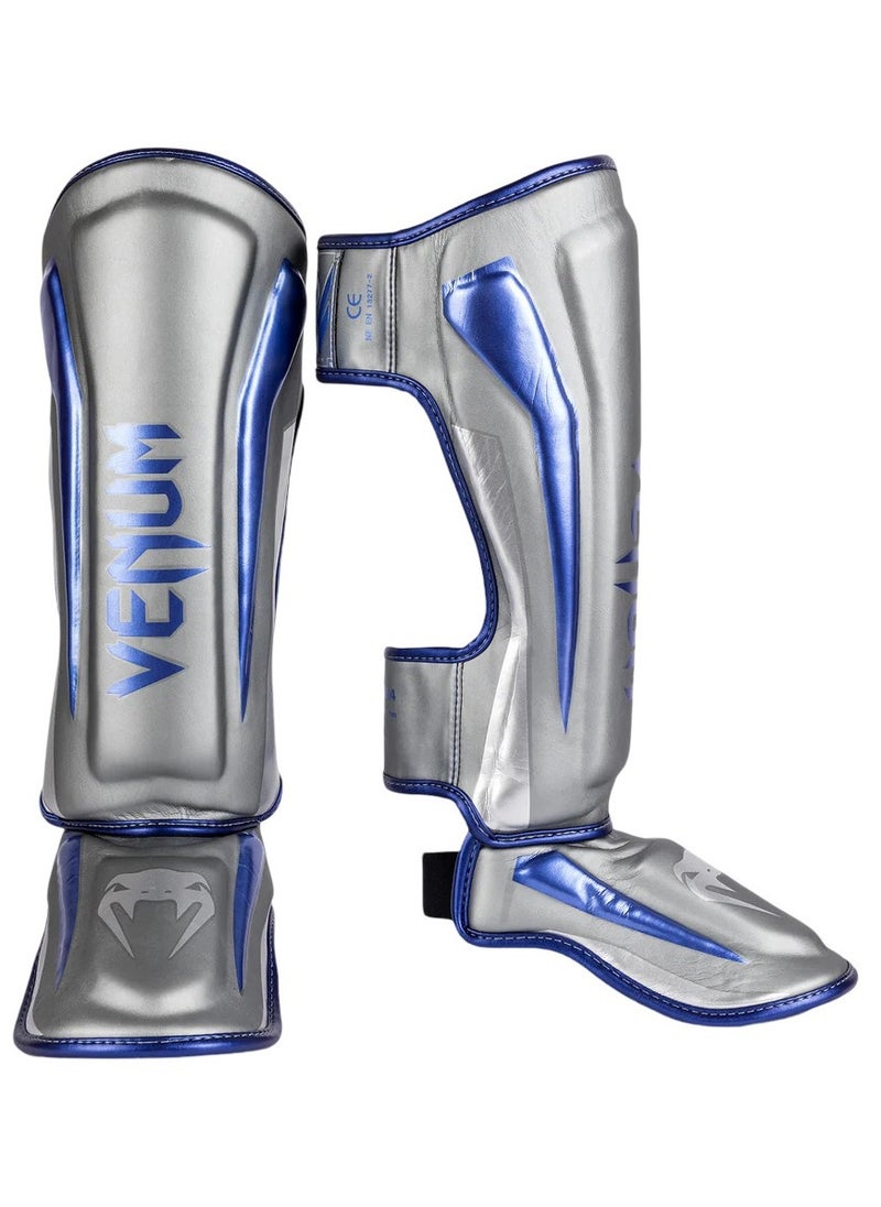 VENUM - Elite Standup Shinguards Gray/Metalic Blue/Silver - Image 1