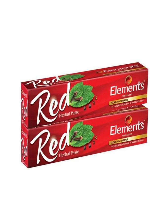 Elements Wellness Red Herbal Toothpaste (Pack of 2)| Enriched with 9 Natural Actives | Fights 7 Dental Problems - Cavities, Plaque, Bad Breath, Sensitivity & More | Ayurvedic Oral Care for Healthy Teeth & Gums - Image 1