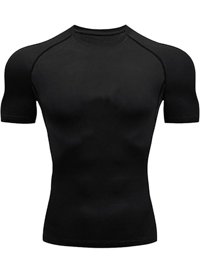 Men's Compression Shirts Short Sleeve Athletic Tops, Cool Dry Workout Shirt Sports T-Shirt - Image 1