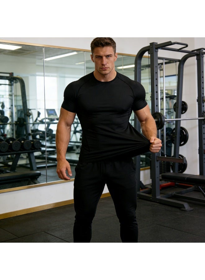 Men's Compression Shirts Short Sleeve Athletic Tops, Cool Dry Workout Shirt Sports T-Shirt - Image 5