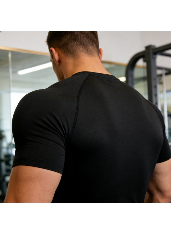 Men's Compression Shirts Short Sleeve Athletic Tops, Cool Dry Workout Shirt Sports T-Shirt - Image 3