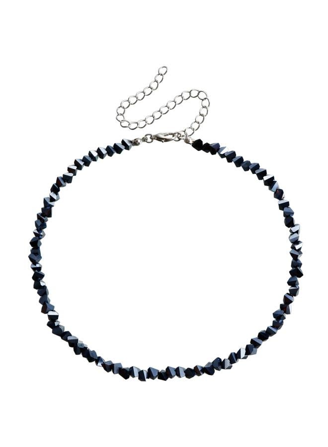 European And American Fashion Jewelry Personalized Hand-woven Beaded Black Crystal Necklace Female Korean Style Personalized Necklace