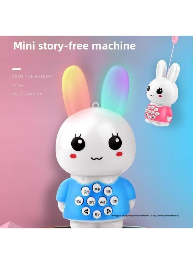 Baby Children Music Player Baby Rabbit Story Machine Small Portable Toddler Toy Early Education Machine 2-6 Years Old-Memory Capacity:Upgraded [charging Model]—cute Rabbit Story Machine—pink  - Image 1