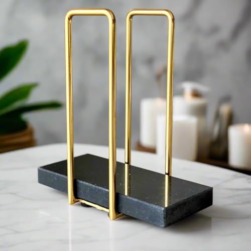 MASON HOME Imperial Napkin Holder Black & Gold - 1pc - L 25.4" x B 17.8" x H 7.6" | Bathroom - Kitchen - Bedroom - Washbasin | Towel - Kitchen Roll - Paper Towel | Home Décor | Organizer | Stand - Image 2