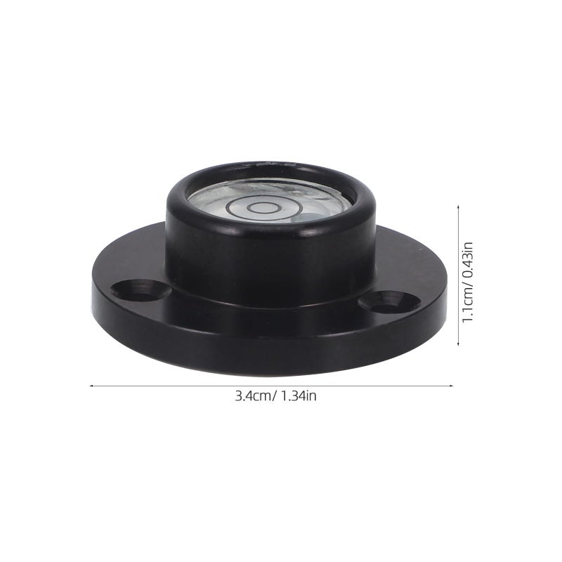 Portable RV Camper Level Tool Flange Metal Bubble Level 34x20x12mm Black White Double Circle - Image 3