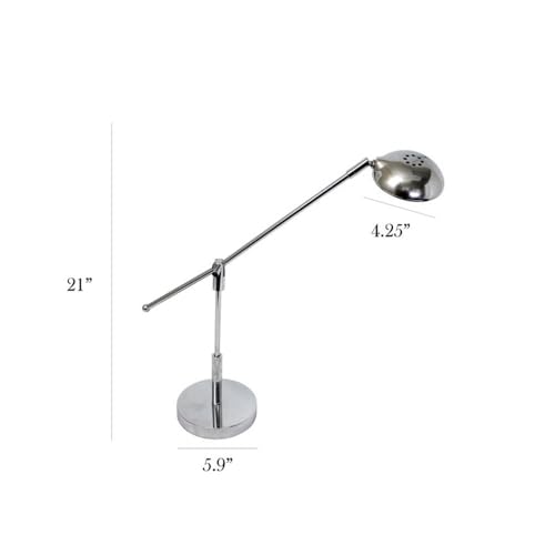 Simple Designs LD1035-CHR 21" 3W Balance Arm LED Desk Lamp with Swivel Head, Chrome - Image 2