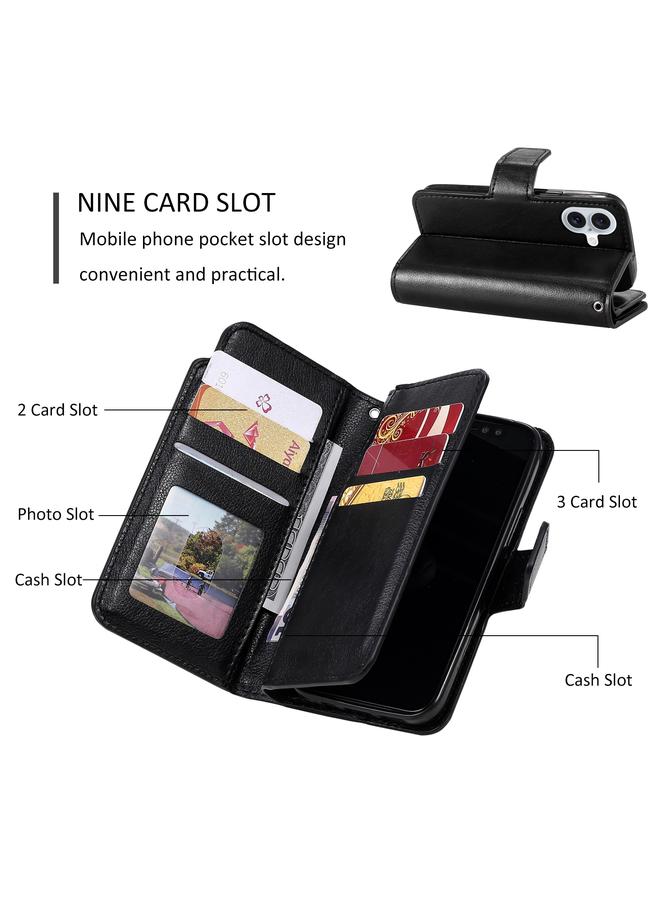 اس-توب جراب هاتف جلدي ثلاثي الطي مع 9 بطاقات لهاتف iPhone 16 - Image 5