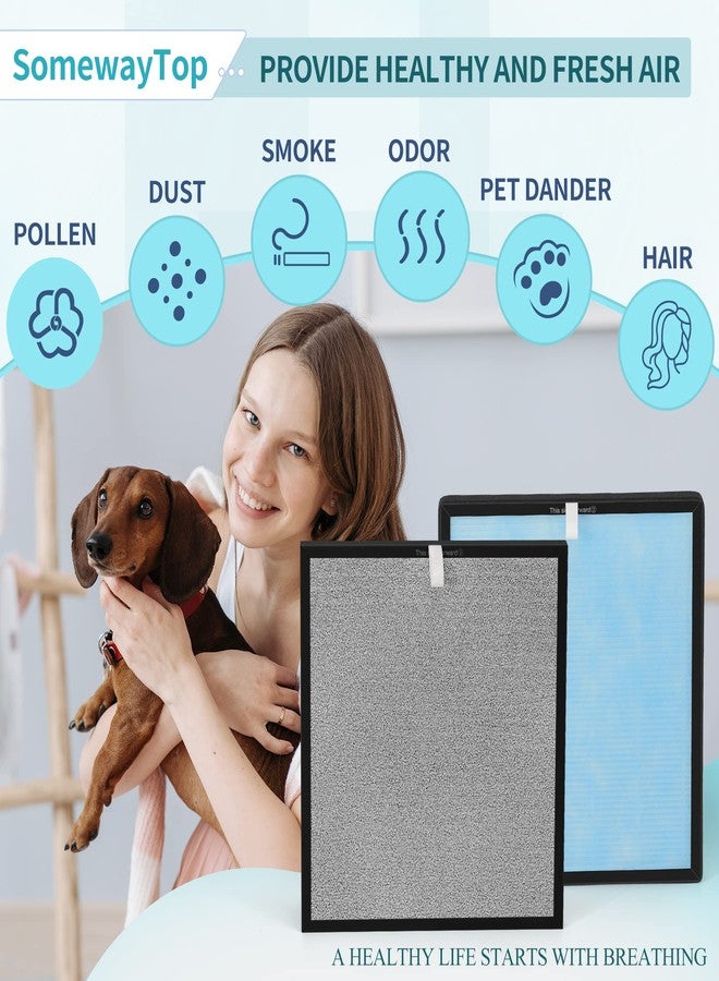 SOMEWAYTOP HSP001 True HEPA Replacement Filter Set Compatible with HSP001 True Air Clenaer for Home, Efficient Filters Carbon Pre-Filter 4 Stages Remove Odor - Image 2