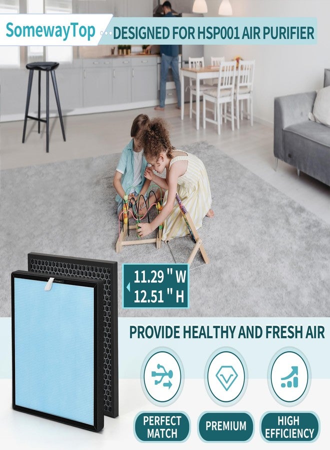 SOMEWAYTOP HSP001 True HEPA Replacement Filter Set Compatible with HSP001 True Air Clenaer for Home, Efficient Filters Carbon Pre-Filter 4 Stages Remove Odor - Image 3