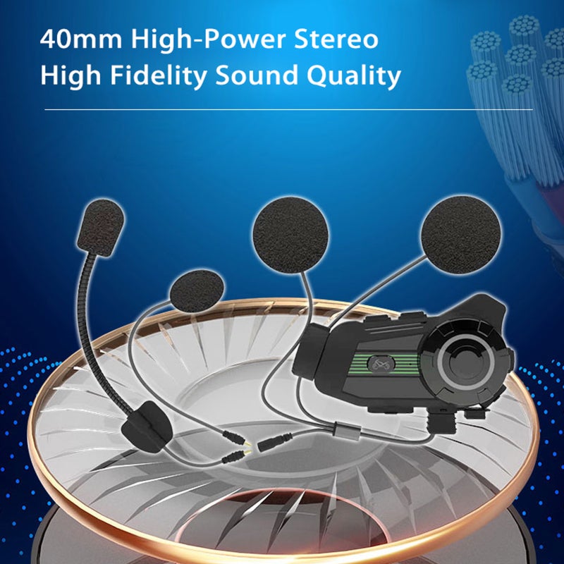 Motorcycle Helmet Headset BT 5.1 Chip Ultra-Clear 2K Camera - Zero Wind Noise Noise Reduction Technology for Motorcycle Riders with 135° Wide-Angle Rotating Lens, 2000mAh Battery, WIFI Module - Image 4