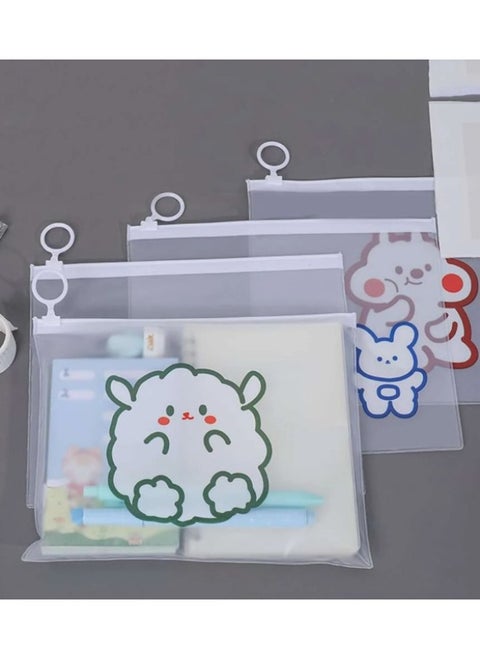 Multi-use document bag with cartoon graphics
