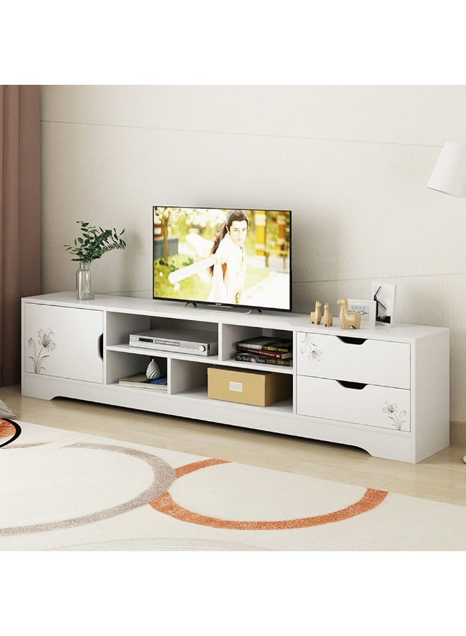 TV Stand for TVs up to 70in, TV Table with Drawers and Cabinet, Entertainment Center with and Media Console Table with Open Storage Shelves for Living Room & Bedroom, White, F17A - Image 3