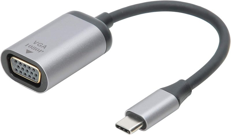 محول من منفذ Type-C ذكري إلى منفذ VGA بكابل قصير، مصنوع من سبيكة الألومنيوم ومغطى بمادة PVC، مناسب لنظام OS X، يدعم دقات العرض QXGA بمعدل 60 هرتز، ويحتوي على منفذ أنثوي من نوع Type-C. - Image 3