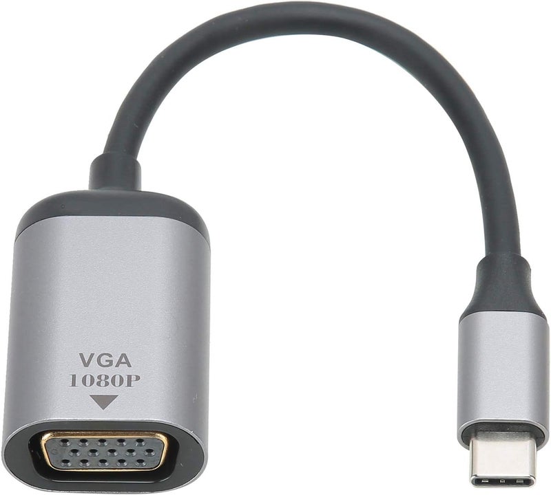محول من منفذ Type-C ذكري إلى منفذ VGA بكابل قصير، مصنوع من سبيكة الألومنيوم ومغطى بمادة PVC، مناسب لنظام OS X، يدعم دقات العرض QXGA بمعدل 60 هرتز، ويحتوي على منفذ أنثوي من نوع Type-C. - Image 5
