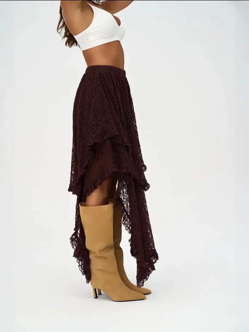 Mai Collection MAI STUDIOS Mireya Asymmetric Lace Skirt