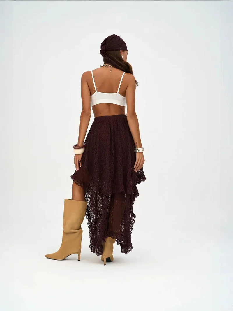 Mai Collection MAI STUDIOS Mireya Asymmetric Lace Skirt