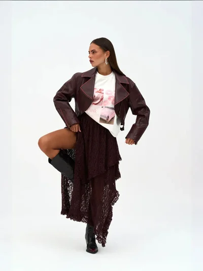 Mai Collection MAI STUDIOS Mireya Asymmetric Lace Skirt