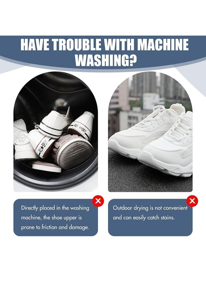 3PCS Shoe Wash Bags, Large Capacity and Portable, Wash & Dry Wash & Dry Net Bag, Reusable Mesh Shoe Laundry Bags, Washing Machine Shoe Care Laundry Bag, With Foam Ring Protection & Zipper, Wash Bags for Sneakers and Delicates (36*30*12cm, White)  - Image 4