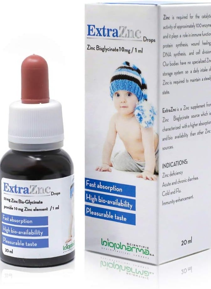 Biopharma Scientific ExtraZnc  Zinc Drops 10mg/1ml-20ml 