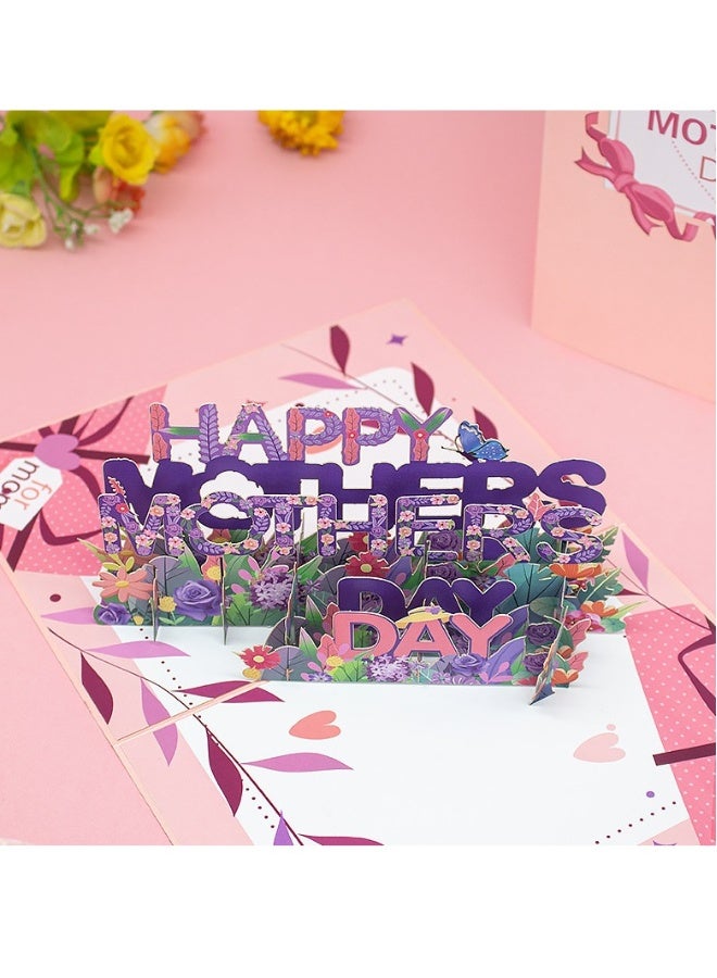 بيوينتي بطاقة معايدة شكر بركة باقة زهور ثلاثية الأبعاد هدية متقدمة مرسلة باليد بطاقة صغيرة للأم