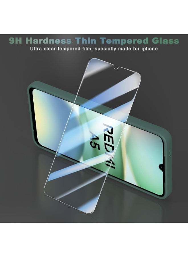 Muzz Silicone Case for Redmi A5 4G, Soft TPU Shockproof DustProof Antiskid Phone Cover with Screen Protector (Green) - Image 5