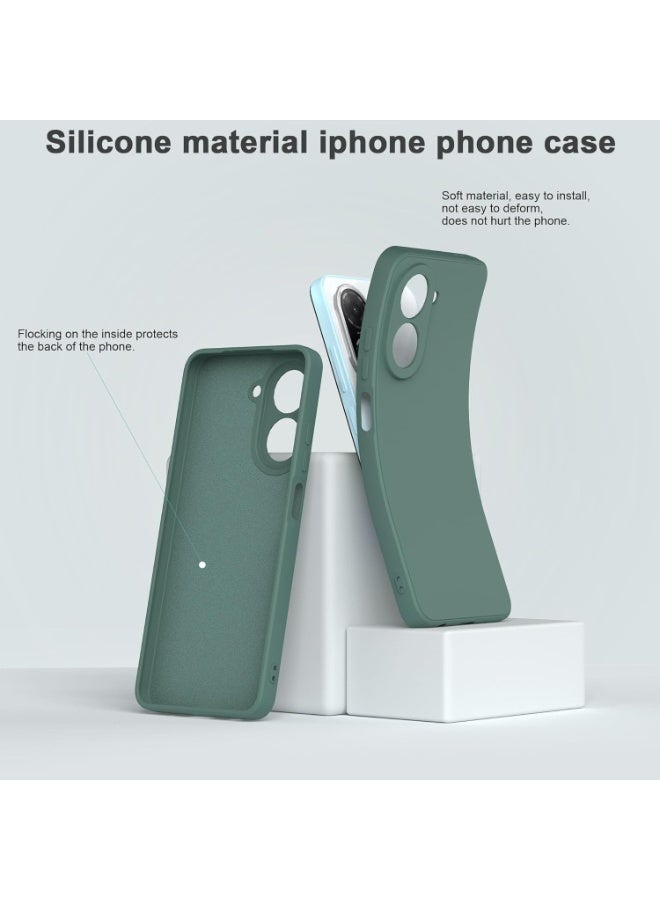 Muzz Silicone Case for Redmi A5 4G, Soft TPU Shockproof DustProof Antiskid Phone Cover with Screen Protector (Green) - Image 3