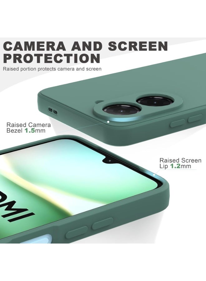 Muzz Silicone Case for Redmi A5 4G, Soft TPU Shockproof DustProof Antiskid Phone Cover with Screen Protector (Green) - Image 2