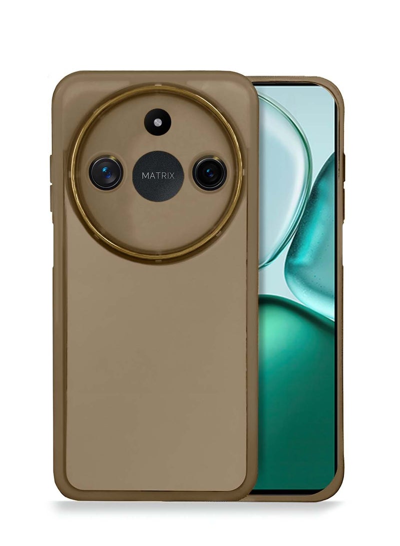 Wtech Honor X9c Smart 5G 2024 Soft Transparent TPU Silicone Ultra Thin Phone Stylish Electroplated Camera Border Back Case Cover - Brown - Image 1