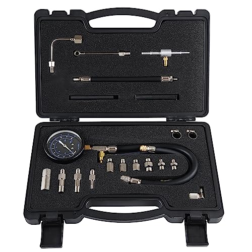 Lichamp Automotive Fuel Pressure Test Kit, Fuel Pump & Rail Diagnostic Gauge with Adapters, Hose, for Car/Truck/Motorcycle - Image 1