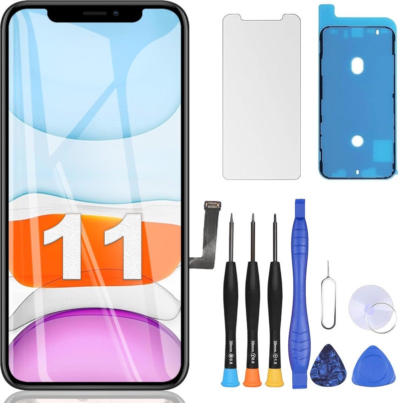ZOETEC Screen Replacement for iPhone 11, Full HD 3D Touch LCD Retina Display COF Screen Digitizer Assembly with Tempered Glass, Waterproof Adhesive & Repair Tools - Image 1