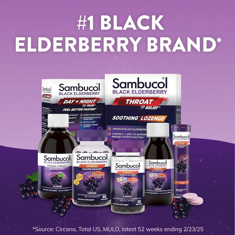Sambucol Black Elderberry Throat Lozenge with Honey Vitamin C Zinc Elderberry Lozenges Sore Throat Cough Soothes Scratchy Throat Supports Immunity Soft Chewy 20 Count 2Pack - Image 5