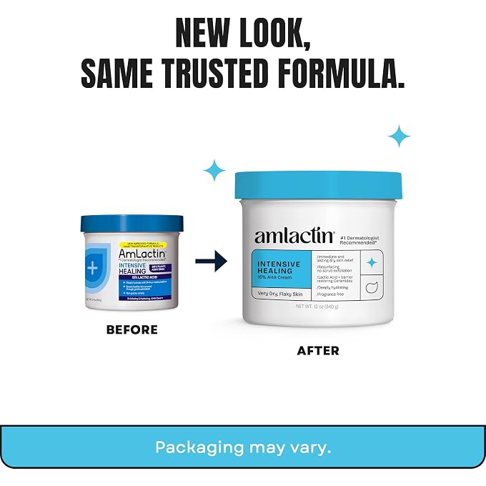 AmLactin Intensive Healing Body Cream  12 oz Tub  2-in-1 Exfoliator and Moisturizer for Dry Skin with 15% Lactic Acid and Ceramides for 24-Hour Moisturization - Image 2