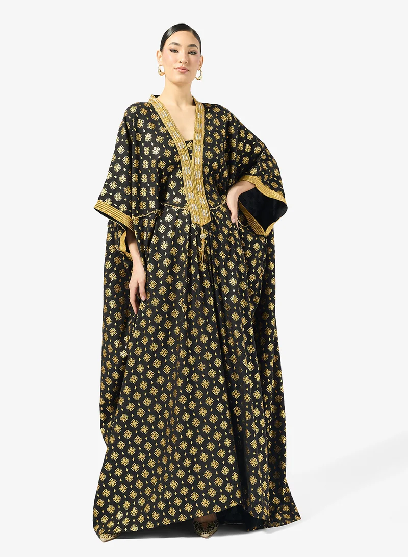 Golden Printed Abaya