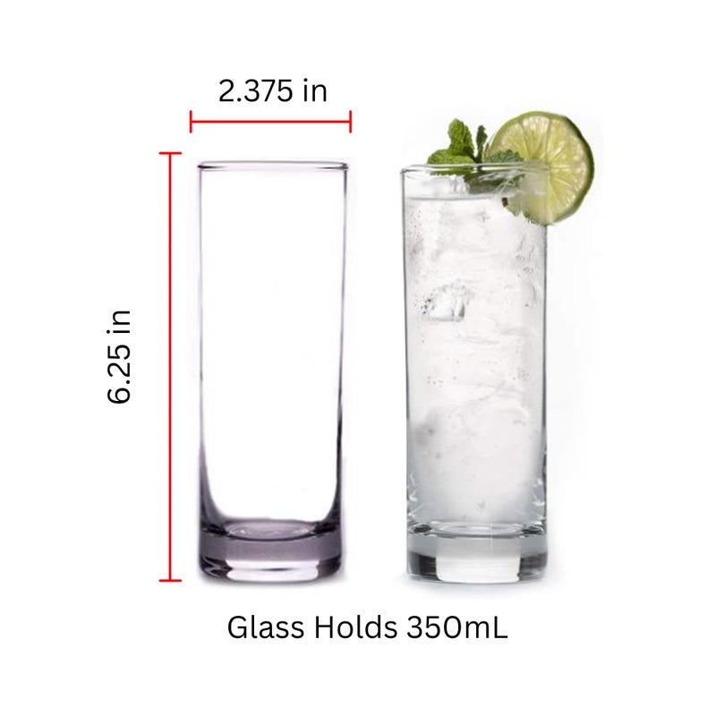 LEMONSODA Premium Highball Glass Set - Elegant Tom Collins Glasses Set of 6-12oz Tall Drinking Water Glasses - Bar Glassware for Mojito, Whiskey, Cocktail - Image 2