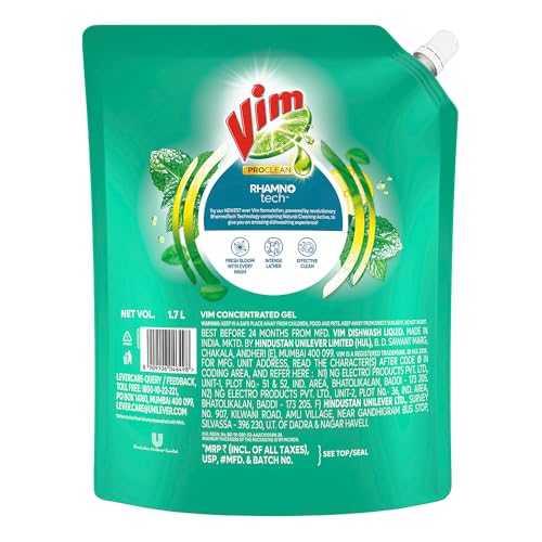 Vim Dishwash Anti Smell Liquid|| Pudina||1.7Ltr - Image 2