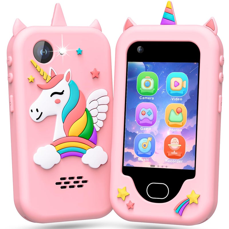 Lapare Kids Smart Phone for Girls Christmas Birthday Gifts for Girls Age 310Kids Toys Cell Phone Toddler Learning Play Toy Phone with Dual Camera Game Music Player and More 32G - Image 3