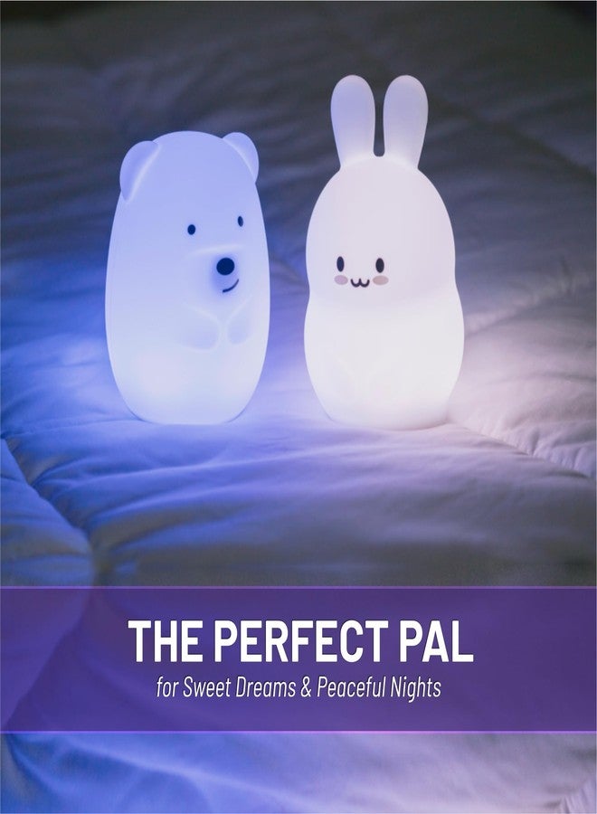 Lumipets Junior Bear Night Light, Soft Silicone Material, 8 Soothing Colors, Cordless, Easy Control, Portable - Image 2