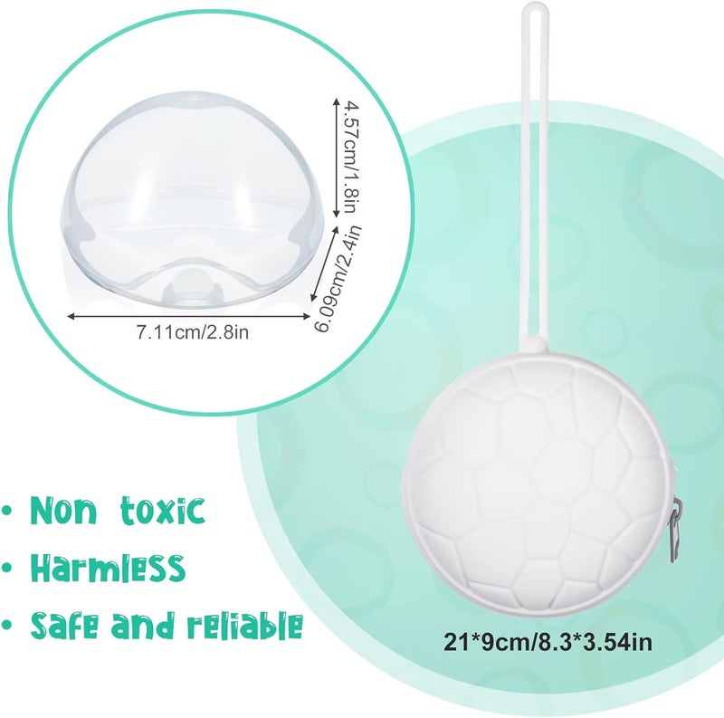 Zikra 4 Pieces Pacifier Holder Case Set, Silicone Pacifier Holder Cover and Transparent Pacifier Storage Box Container Pacifier Pouch Bag, Easy to Clean, Black, White - Image 2