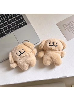 Airpods 4 Headphone Protective Case Cartoon Plush Doll For Apple1/2/3 Gen Pro Wireless Bluetooth Soft-Color:Plush Soft Shell-khaki Dog-Model:Airpods 4 (protective Case)