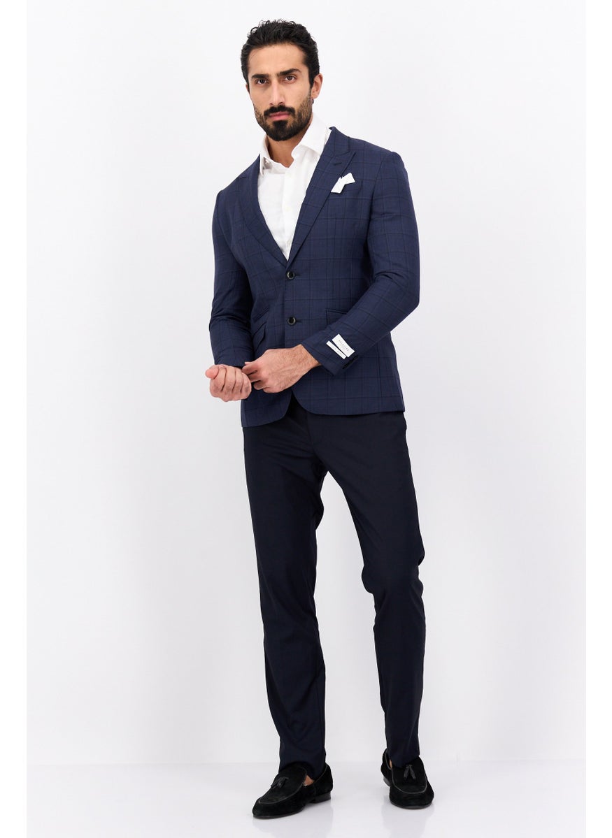 Selected Homme Men Slim Fit Plaid Blazer, Blue  - Image 4