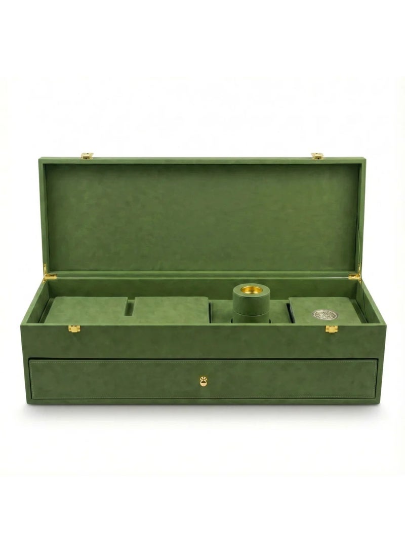 لمسة إبداع لمسة ابداع طقم صلاة جلد فاخر مع القرآن والرحال والمبخر والسجادة - - Image 2