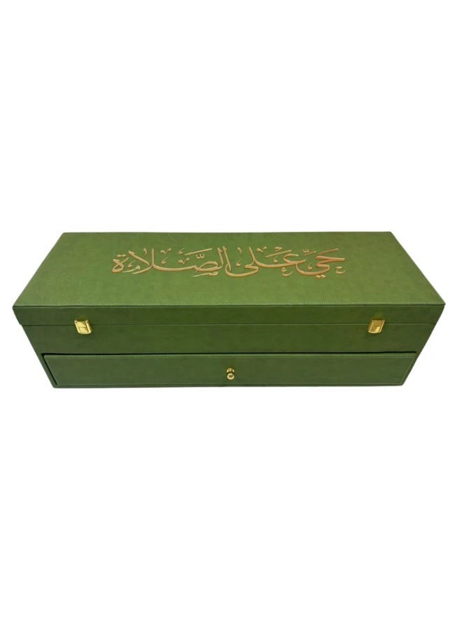 لمسة إبداع لمسة ابداع طقم صلاة جلد فاخر مع القرآن والرحال والمبخر والسجادة - - Image 1