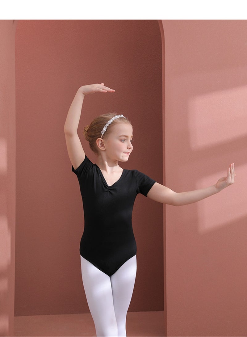 Loquat Children's Dance Dress Training Dress Pure Cotton Ballet Dancing Dress For Children Black  - Image 1