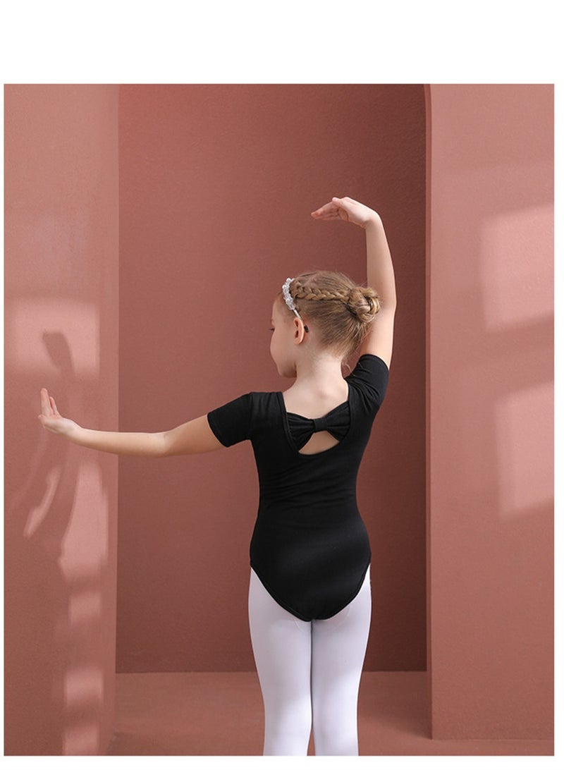 Loquat Children's Dance Dress Training Dress Pure Cotton Ballet Dancing Dress For Children Black  - Image 2
